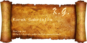 Korek Gabriella névjegykártya